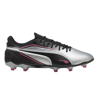 Silver-Black - Back - Puma Mens King Match Firm Ground Football Boots