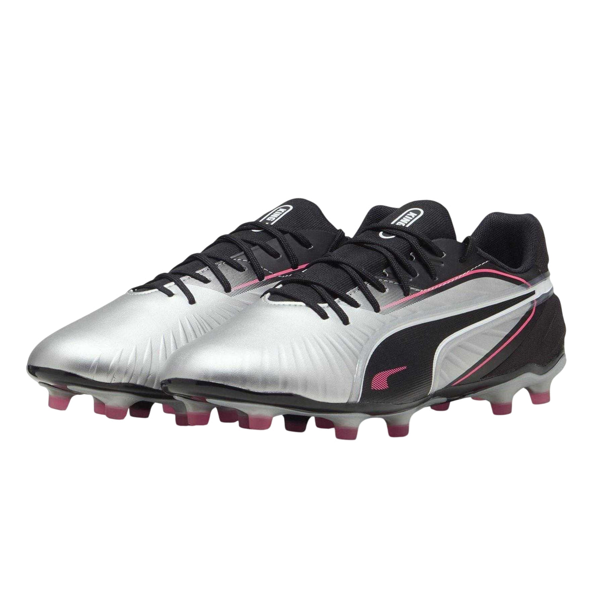 Silver-Black - Lifestyle - Puma Mens King Match Firm Ground Football Boots