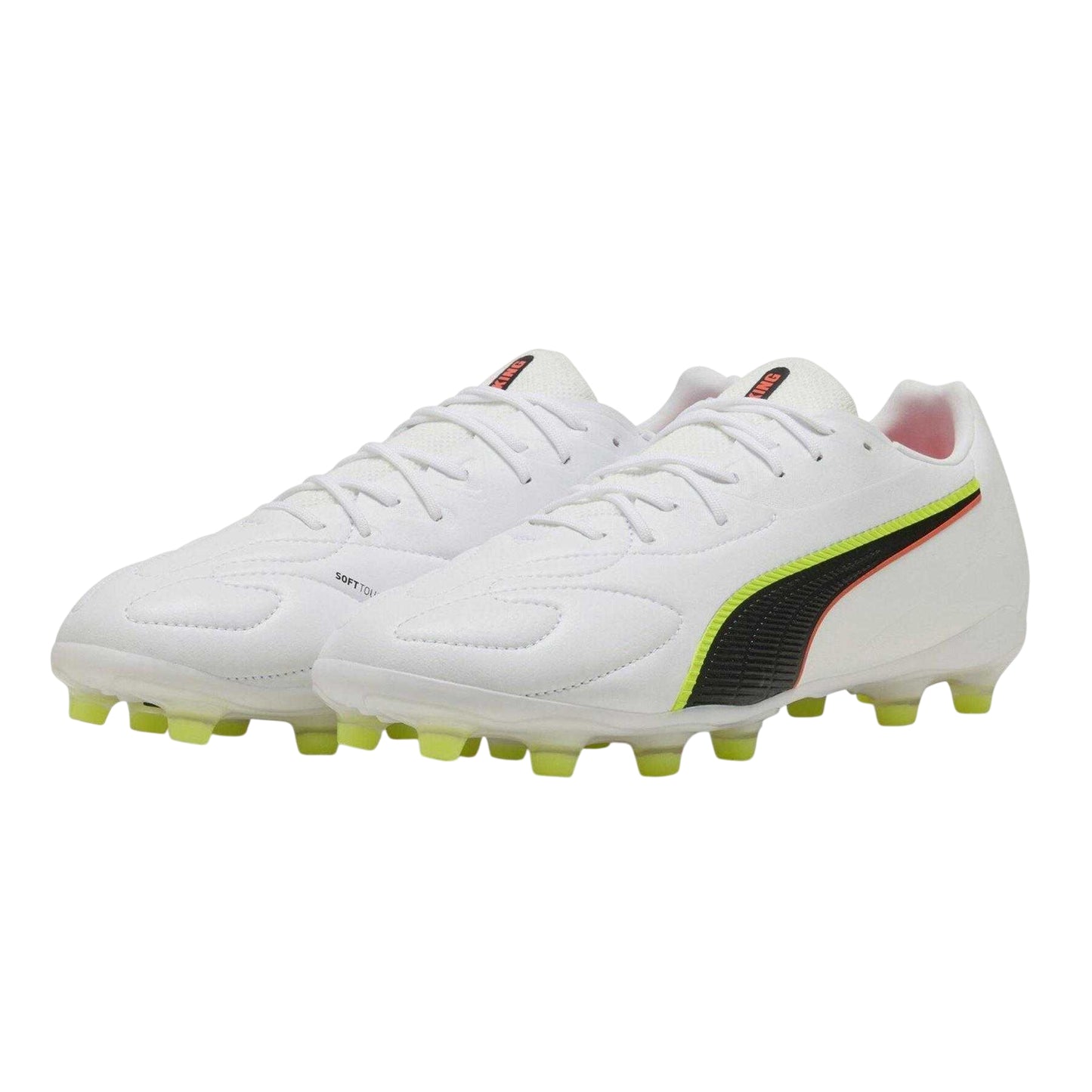 White-Black - Side - Puma Mens King Match Firm Ground Football Boots