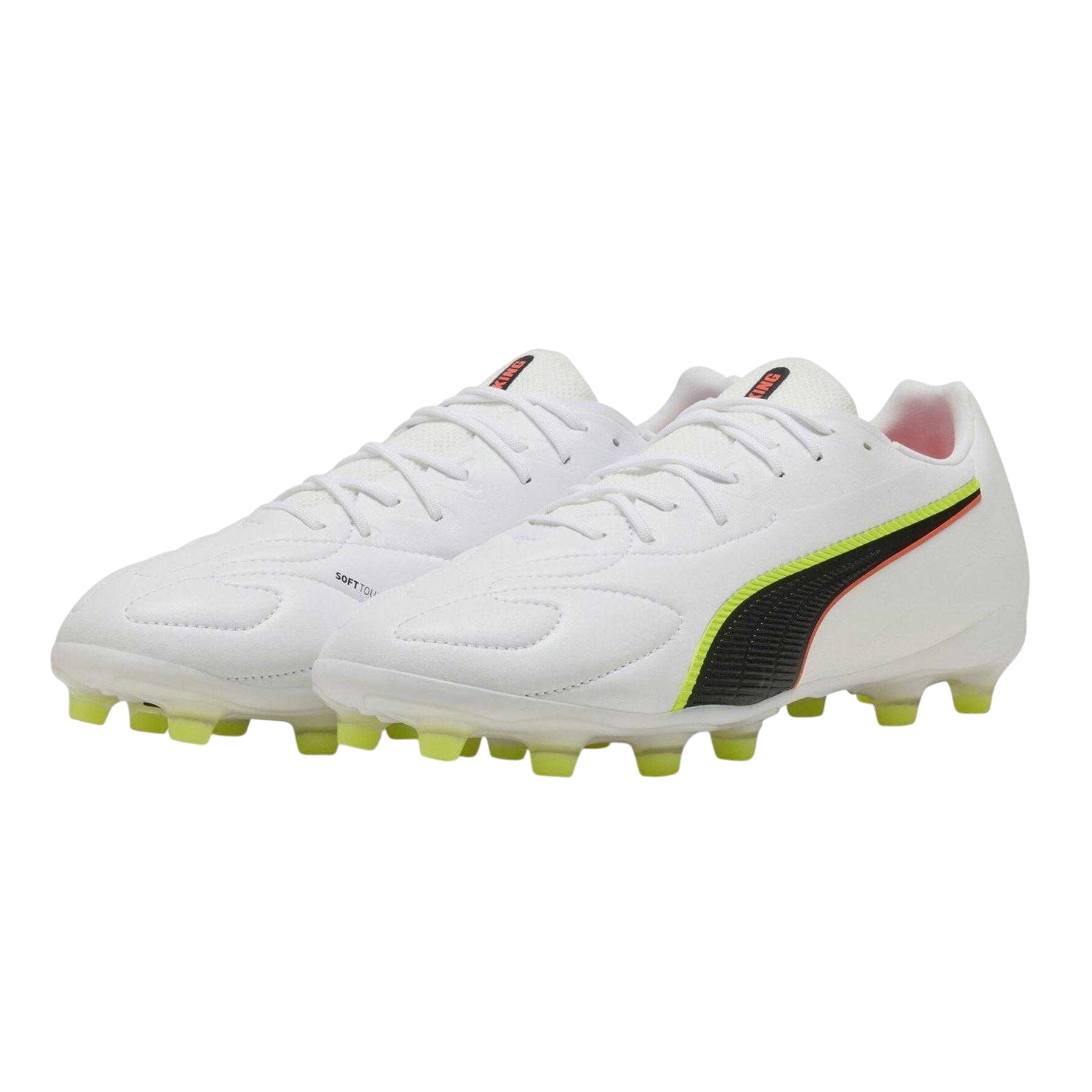 White-Black - Side - Puma Mens King Match Firm Ground Football Boots