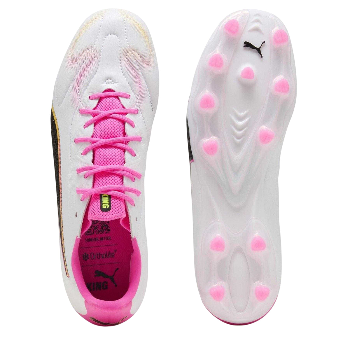 Pink - Side - Puma Mens King Match Firm Ground Football Boots