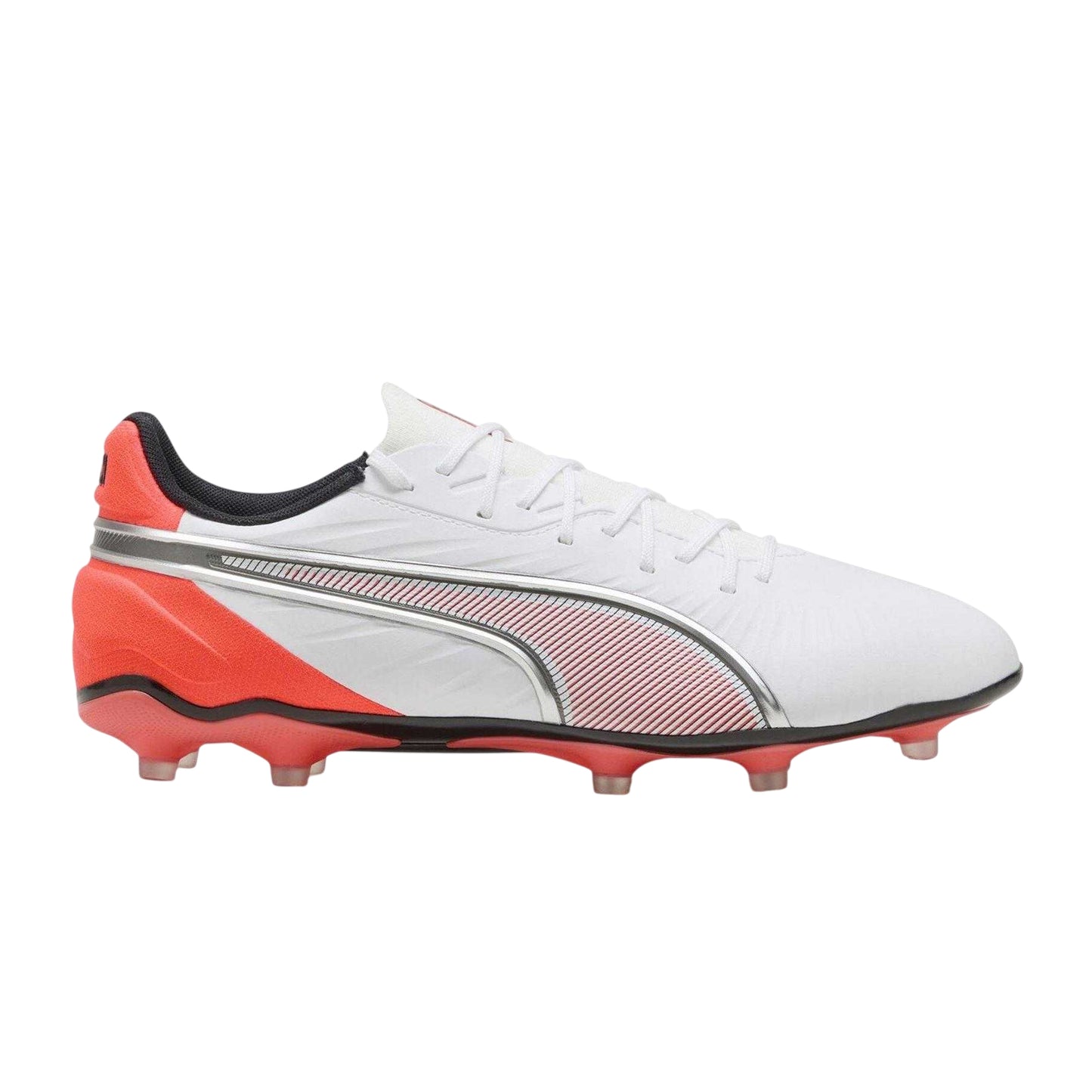White-Red - Front - Puma Mens King Match Firm Ground Football Boots