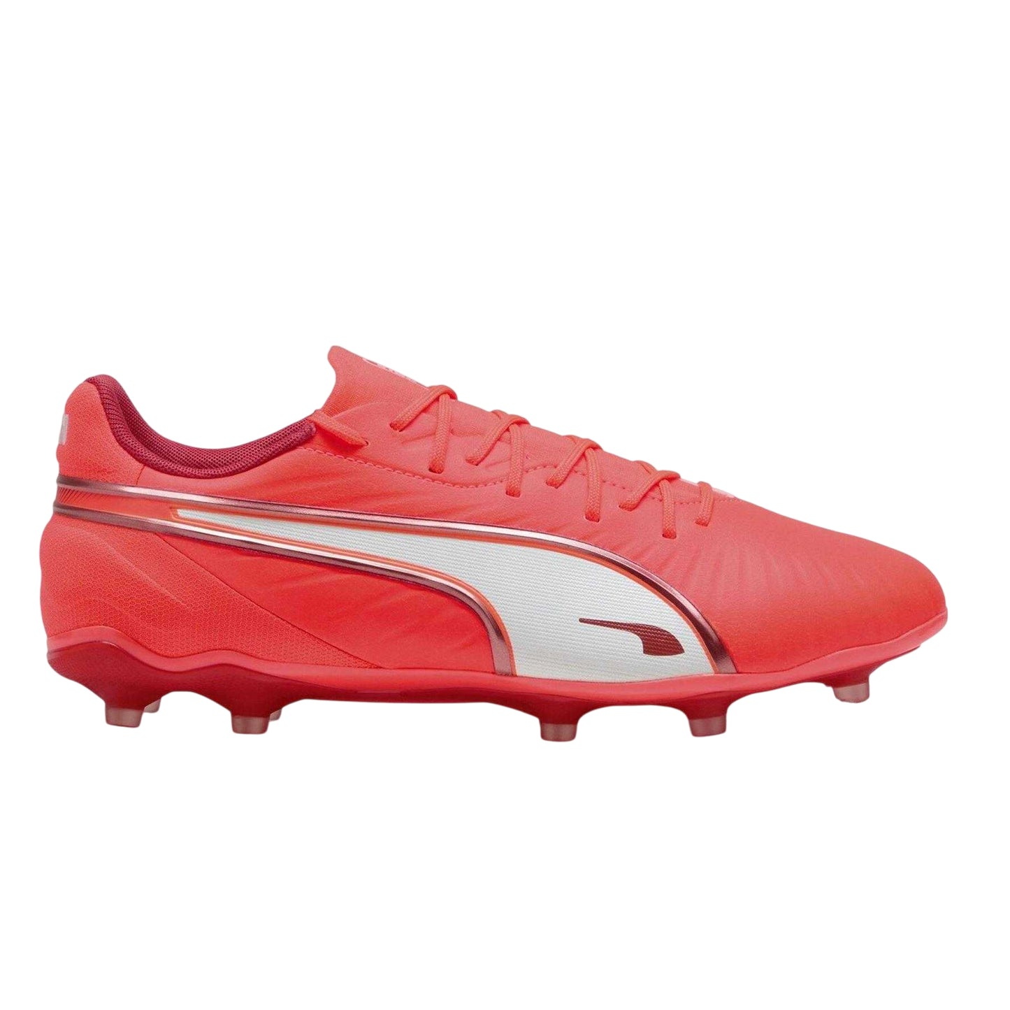 Red-White - Front - Puma Mens King Match Firm Ground Football Boots