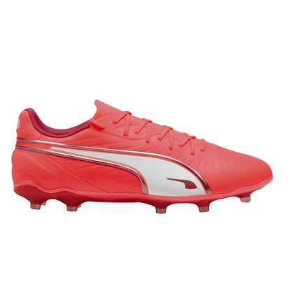 Red-White - Front - Puma Mens King Match Firm Ground Football Boots