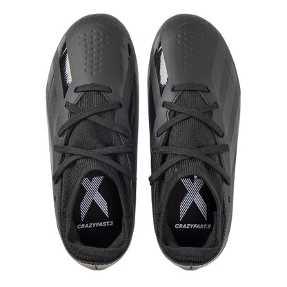 Black - Side - Adidas Childrens-Kids X Crazyfast.3 Firm Ground Football Boots
