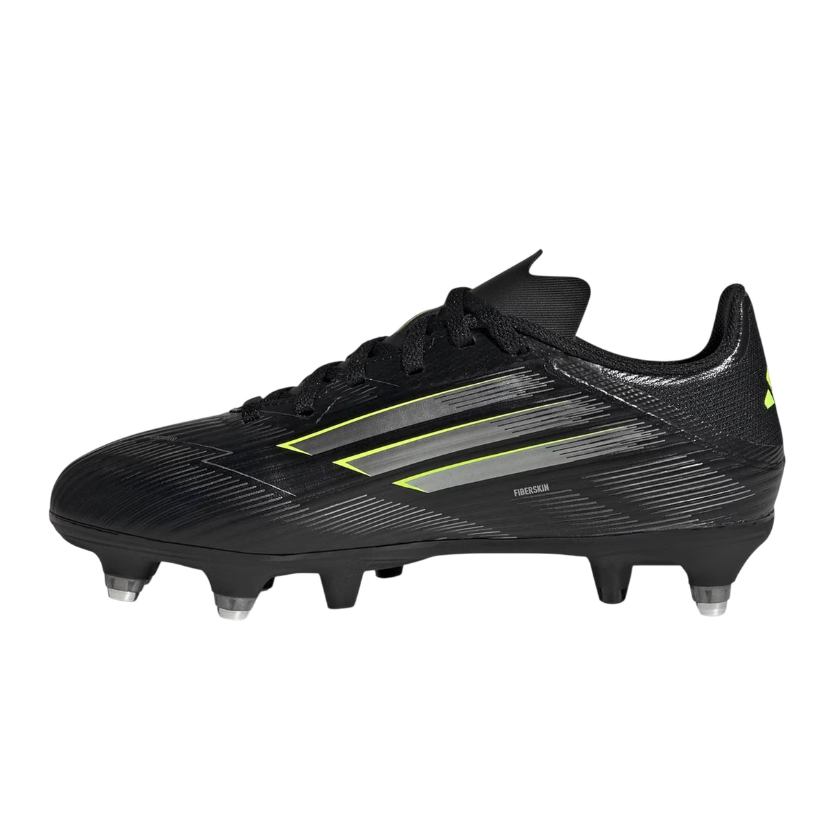 Black-Lemon - Side - Adidas Childrens-Kids F50 Academy Soft Ground Football Boots