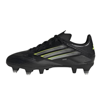 Black-Lemon - Side - Adidas Childrens-Kids F50 Academy Soft Ground Football Boots
