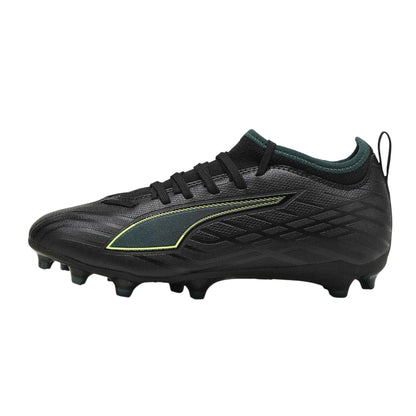 Black-Green - Back - Puma Childrens-Kids Ultra 6 Match Firm Ground Football Boots