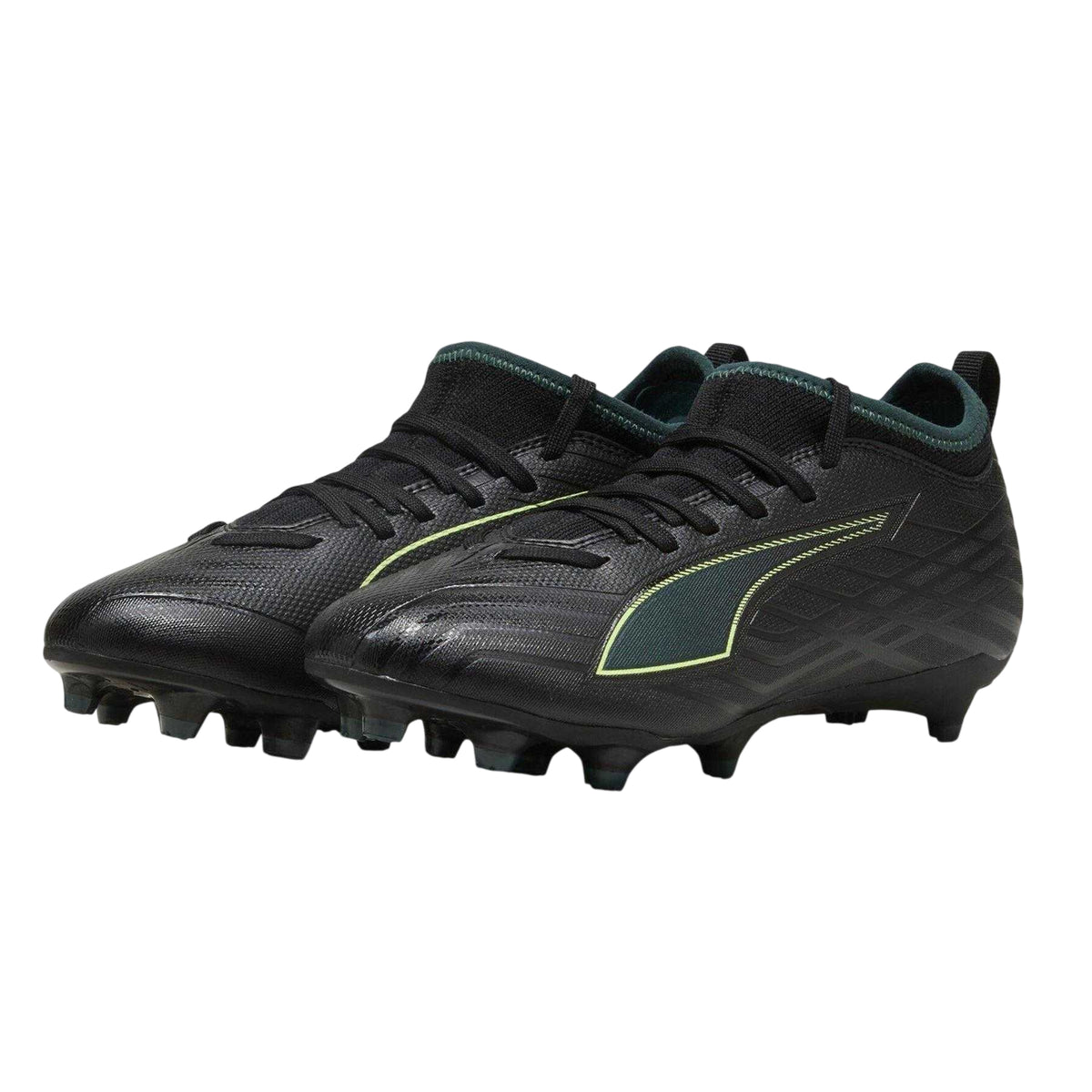 Black-Green - Lifestyle - Puma Childrens-Kids Ultra 6 Match Firm Ground Football Boots