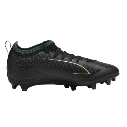 Black-Green - Front - Puma Childrens-Kids Ultra 6 Match Firm Ground Football Boots