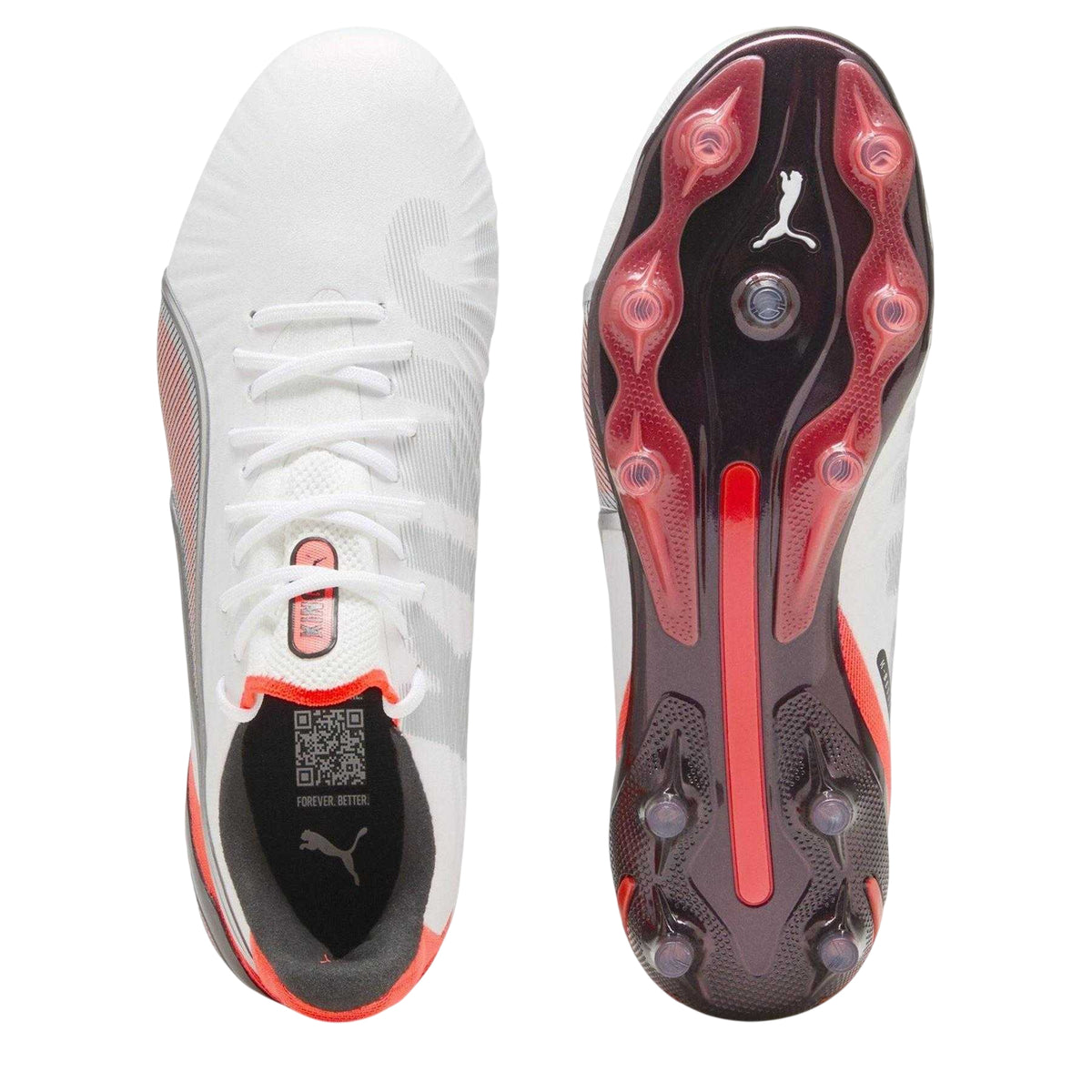 White-Silver - Side - Puma Mens King Ultimate Firm Ground Football Boots