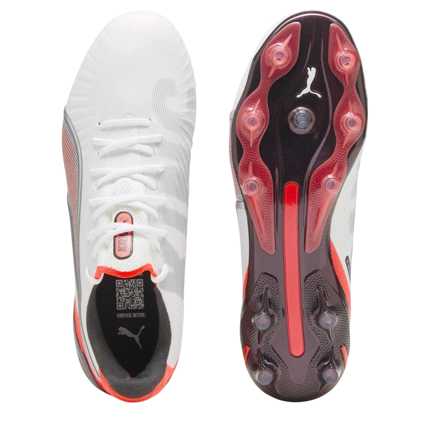 White-Silver - Side - Puma Mens King Ultimate Firm Ground Football Boots