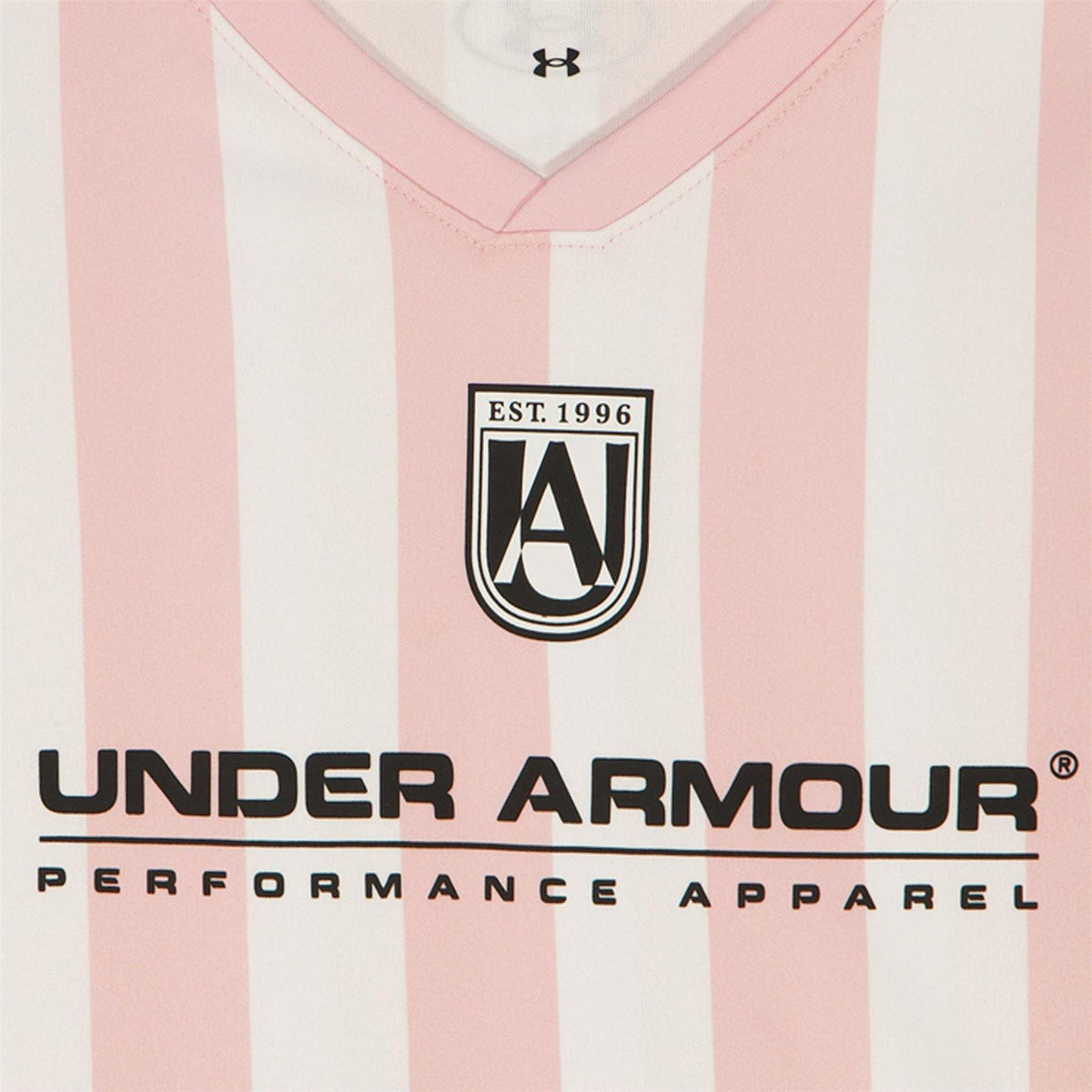 Pink-Black - Pack Shot - Under Armour Childrens-Kids Striped T-Shirt & Shorts Set