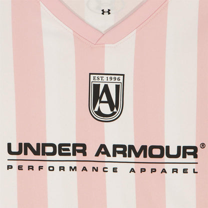 Pink-Black - Pack Shot - Under Armour Childrens-Kids Striped T-Shirt & Shorts Set