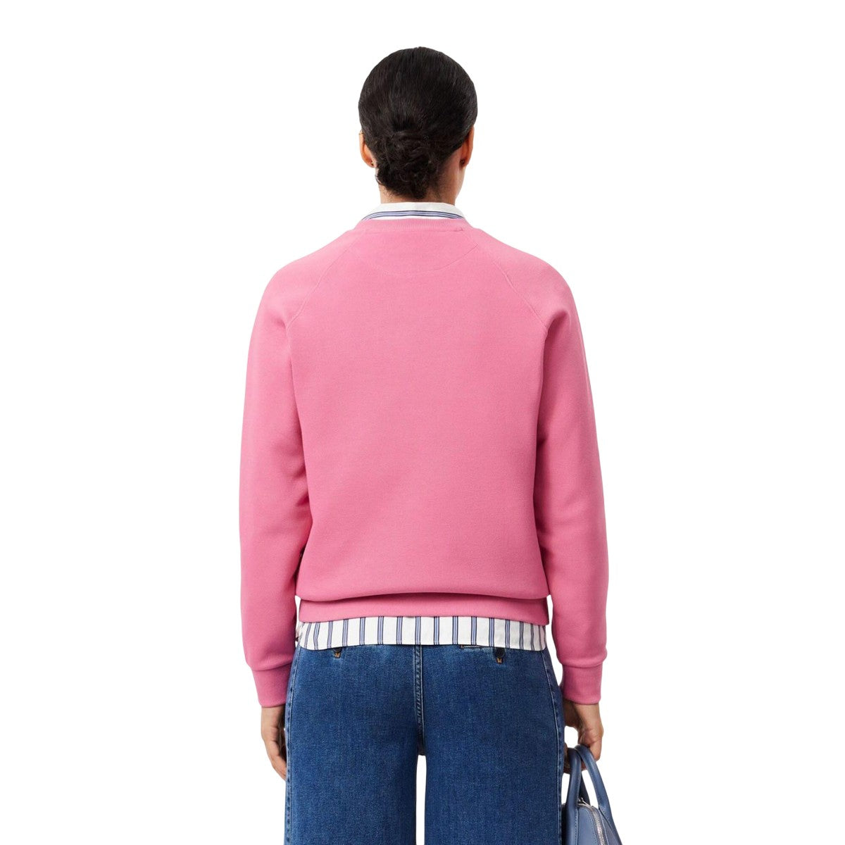 Pink - Back - Lacoste Womens-Ladies Pique Sweatshirt