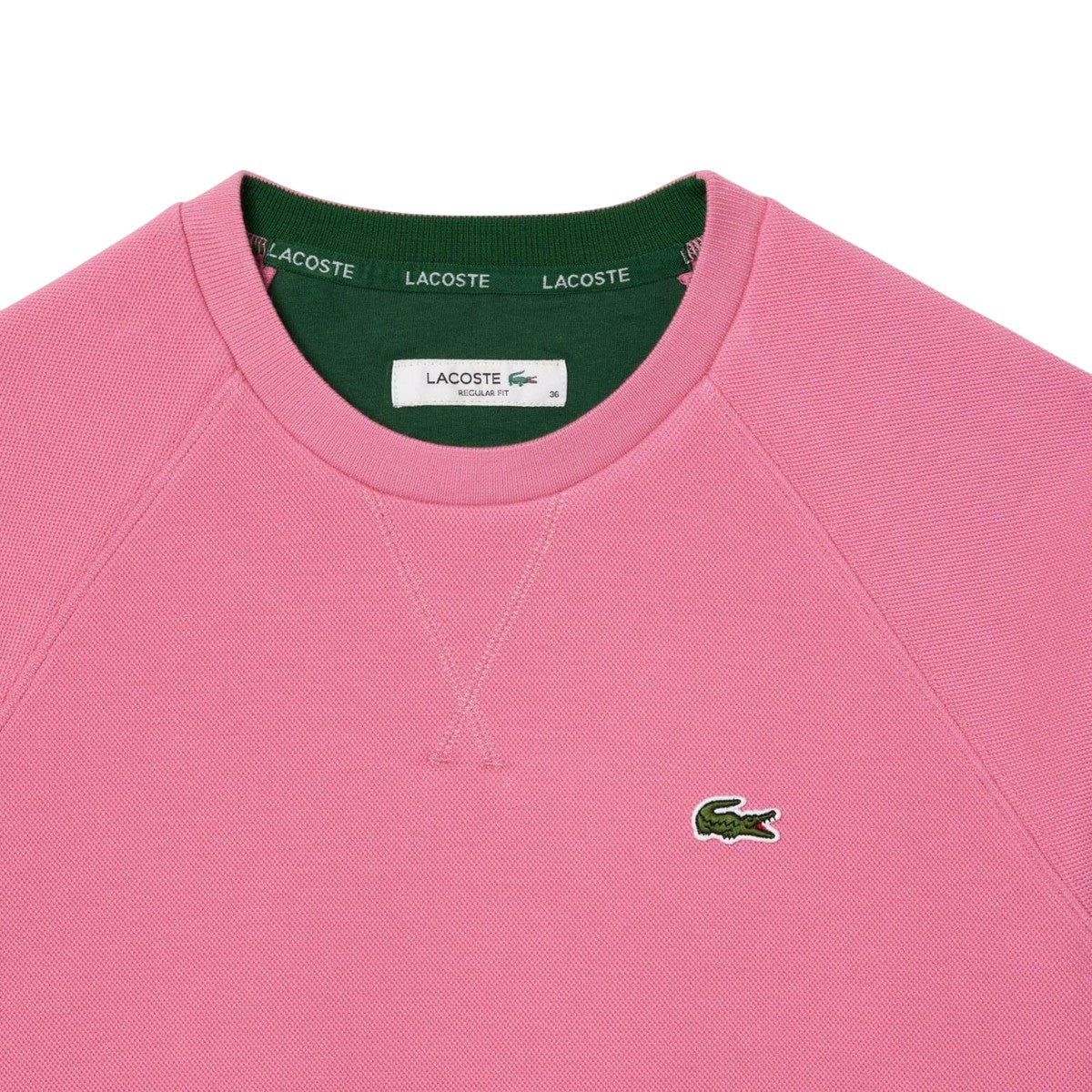 Pink - Side - Lacoste Womens-Ladies Pique Sweatshirt