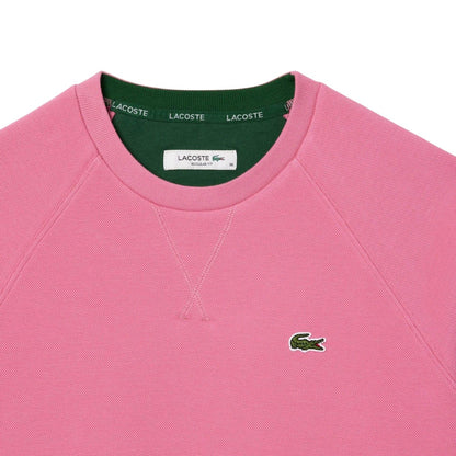 Pink - Side - Lacoste Womens-Ladies Pique Sweatshirt