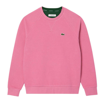Pink - Front - Lacoste Womens-Ladies Pique Sweatshirt