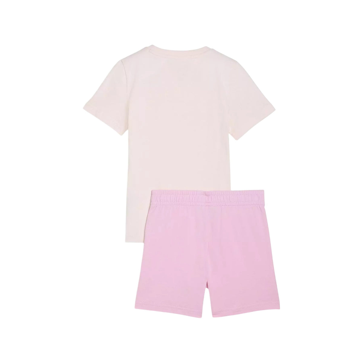 White-Pink - Back - Puma Childrens-Kids No.1 Logo T-Shirt & Shorts Set