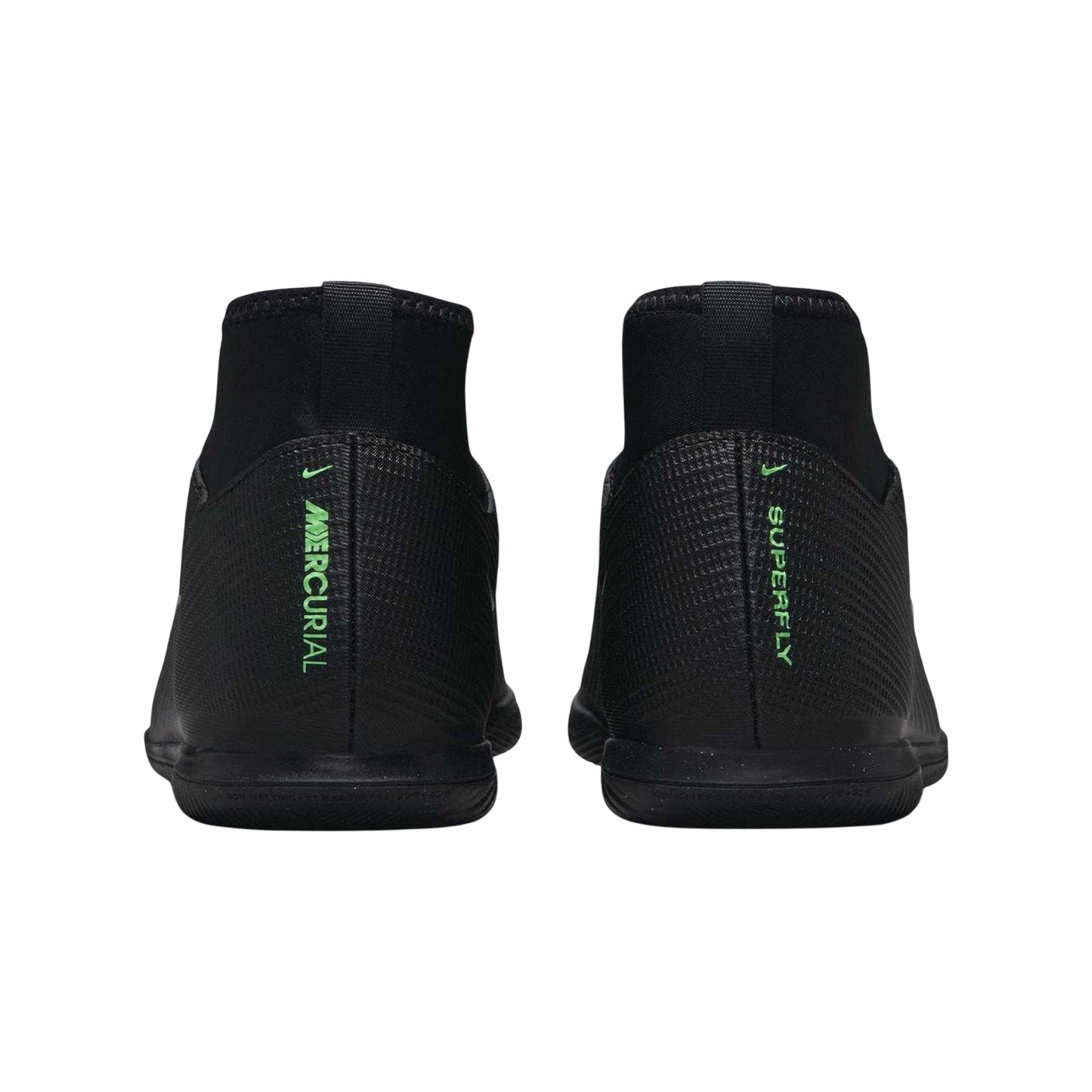 Black-Green - Back - Nike Childrens-Kids Mercurial Indoor Football Shoes