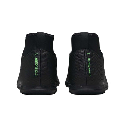 Black-Green - Back - Nike Childrens-Kids Mercurial Indoor Football Shoes