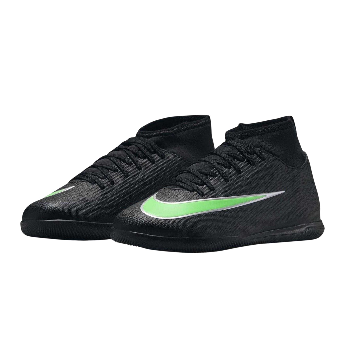 Black-Green - Pack Shot - Nike Childrens-Kids Mercurial Indoor Football Shoes