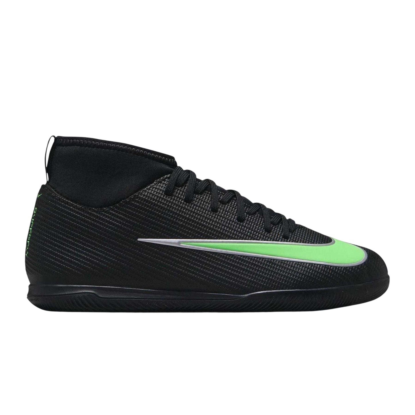Black-Green - Front - Nike Childrens-Kids Mercurial Indoor Football Shoes