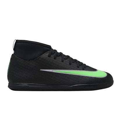 Black-Green - Front - Nike Childrens-Kids Mercurial Indoor Football Shoes