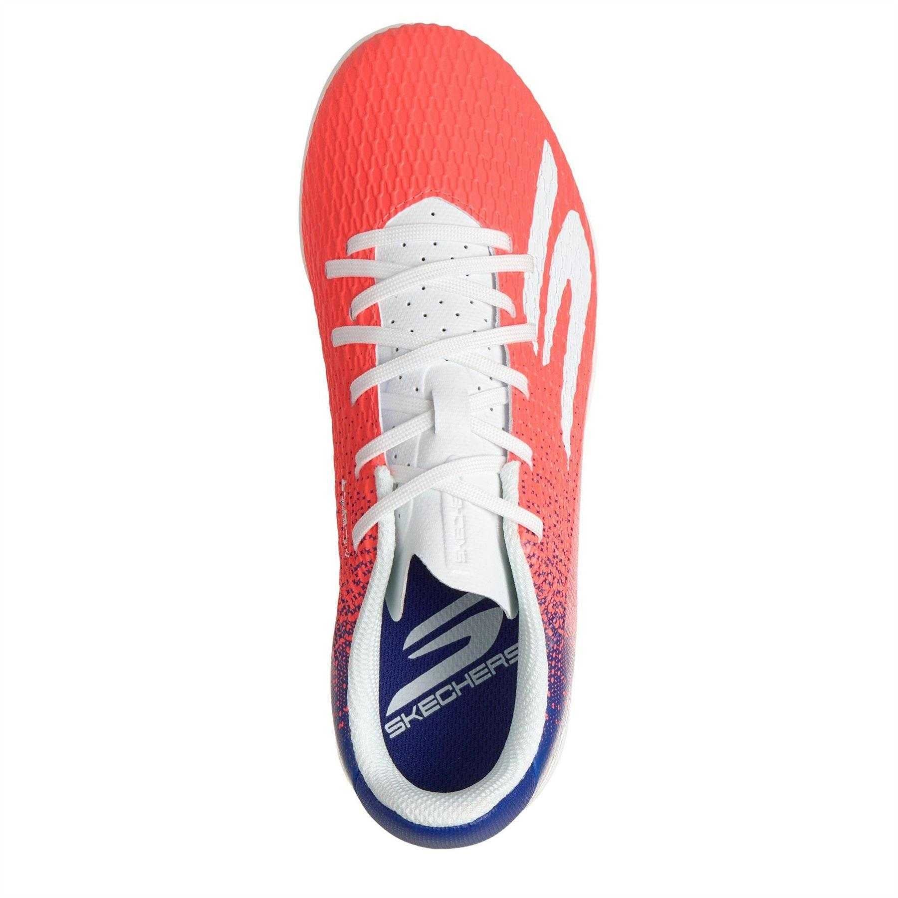 Blue-Pink - Side - Skechers Childrens-Kids Skx .4 Astro Turf Trainers