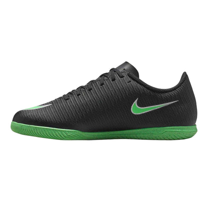Black-Green - Side - Nike Childrens-Kids Mercurial Indoor Football Shoes