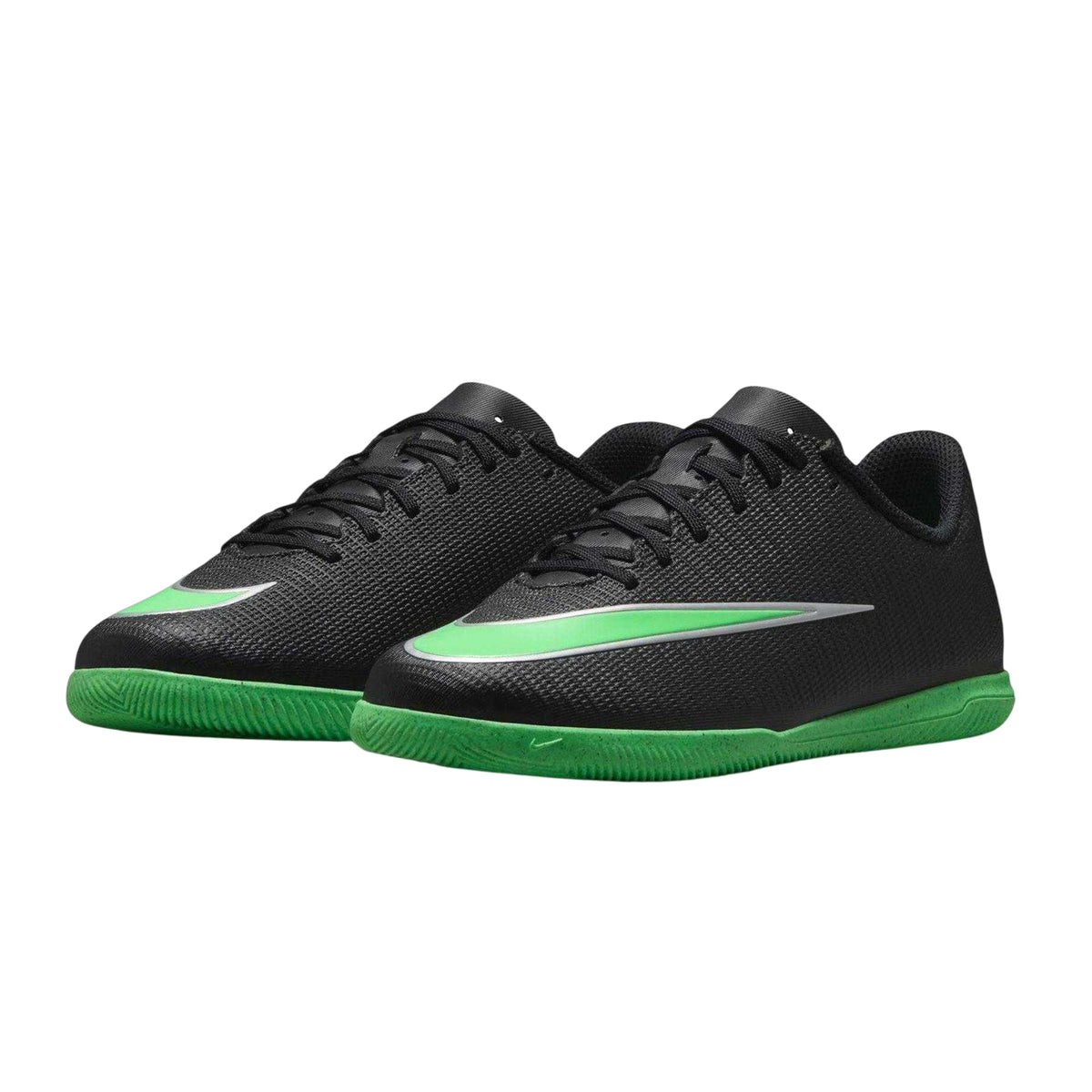 Black-Green - Pack Shot - Nike Childrens-Kids Mercurial Indoor Football Shoes