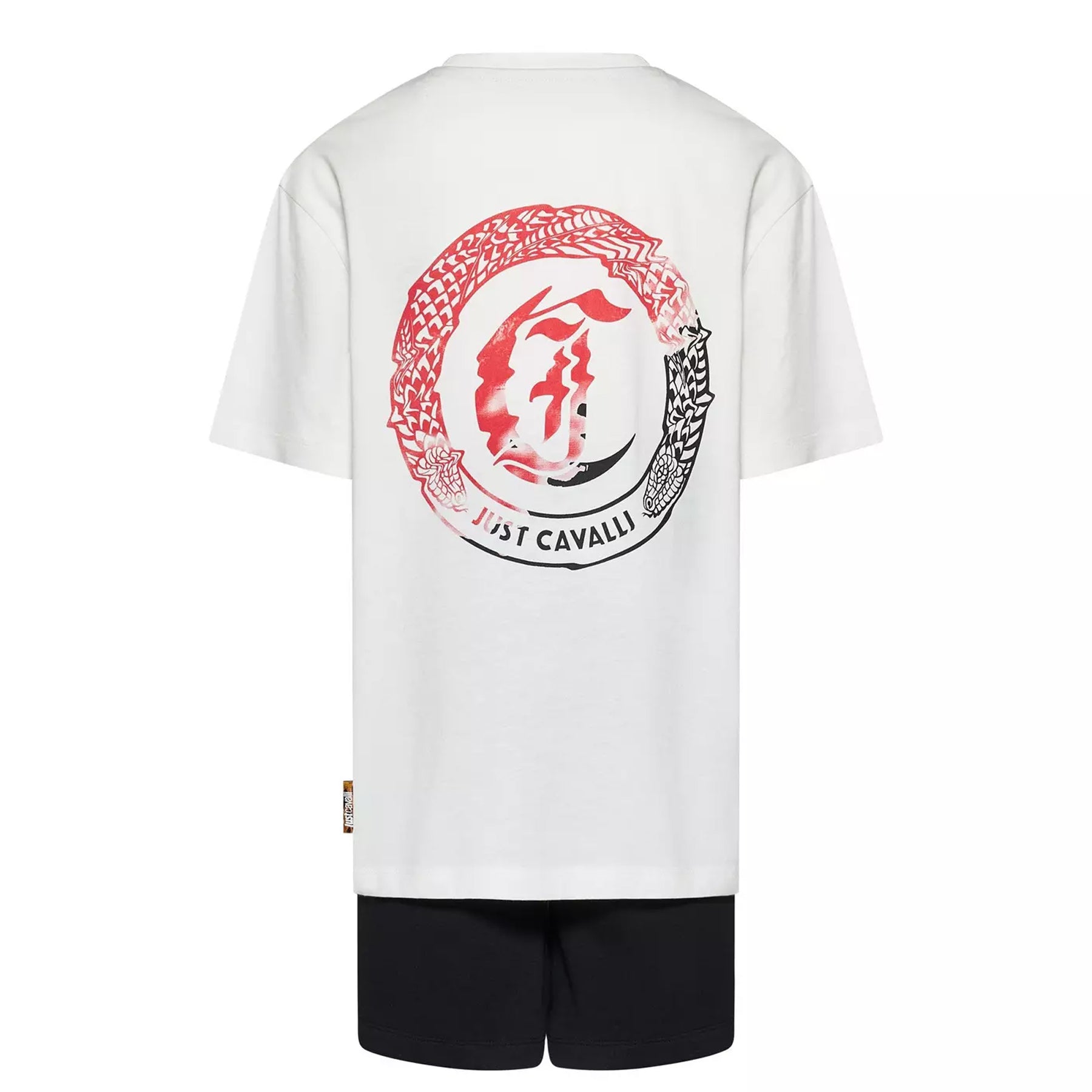 White-Black - Back - Just Cavalli Childrens-Kids Logo T-Shirt & Shorts Set