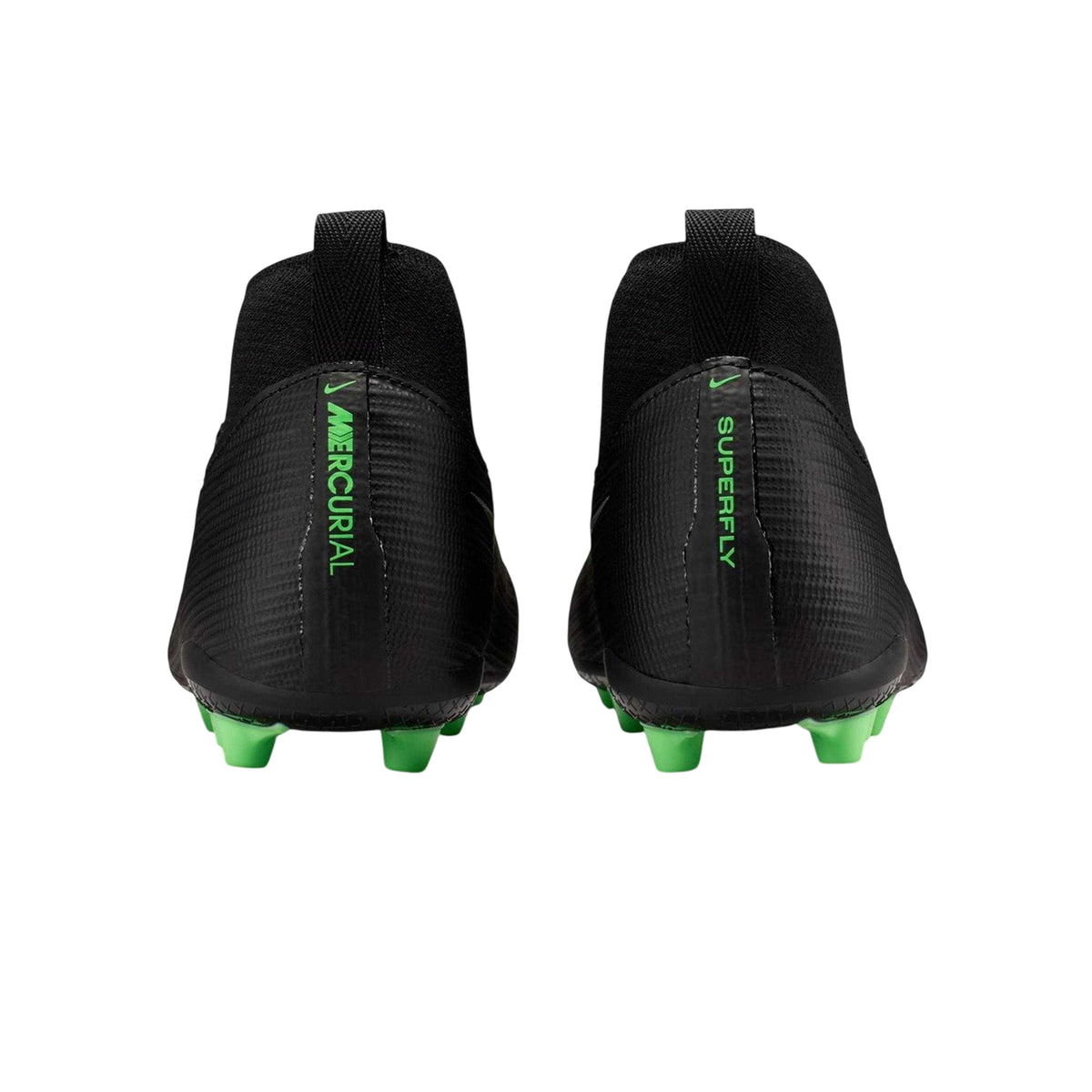 Black-Green - Back - Nike Childrens-Kids Mercurial Astro Turf Trainers