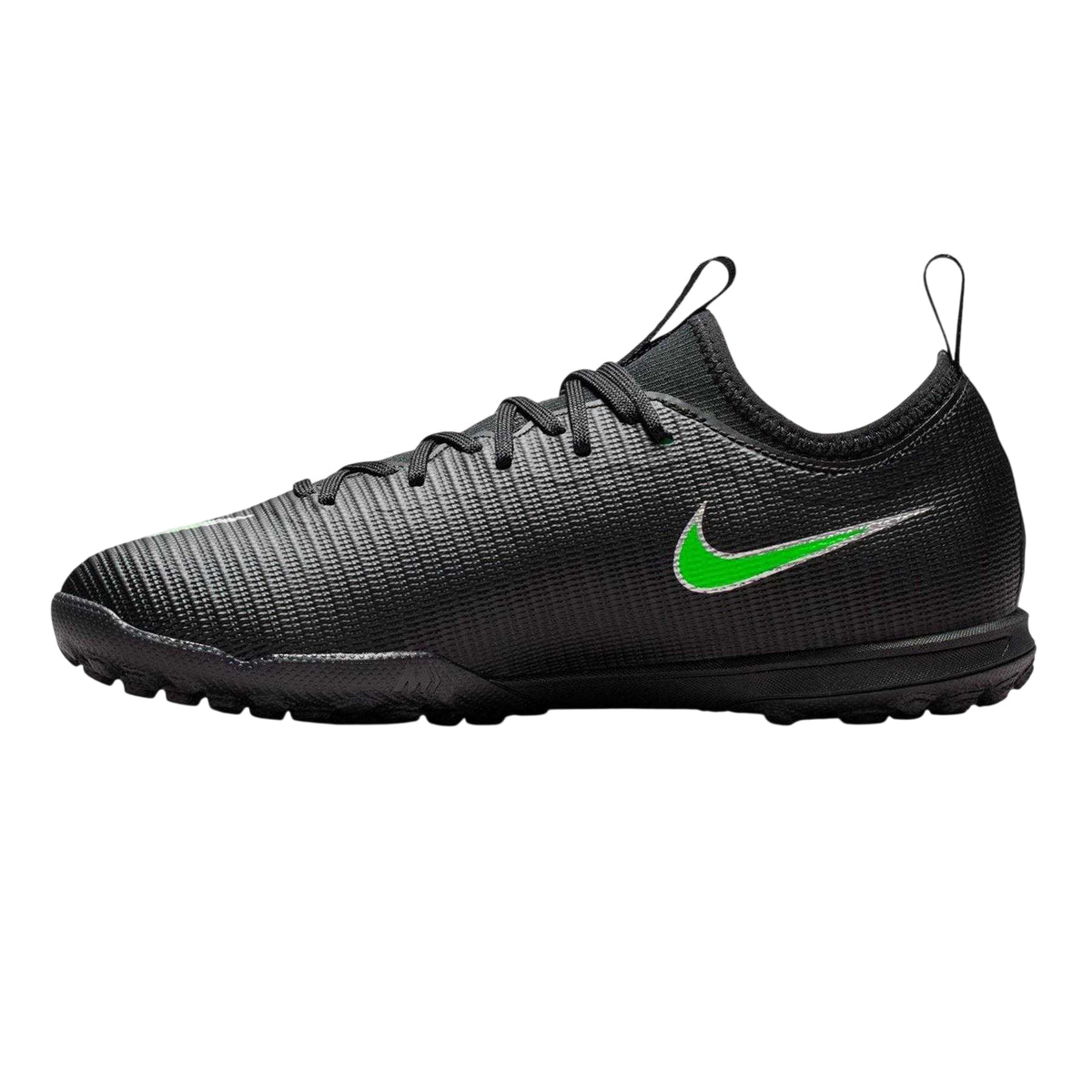 Black-Green - Side - Nike Childrens-Kids Mercurial Astro Turf Trainers
