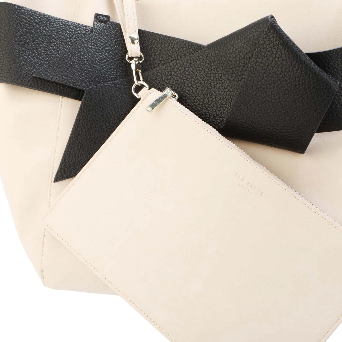 White - Side - Ted Baker Jimma Knotted Faux Leather Tote Bag