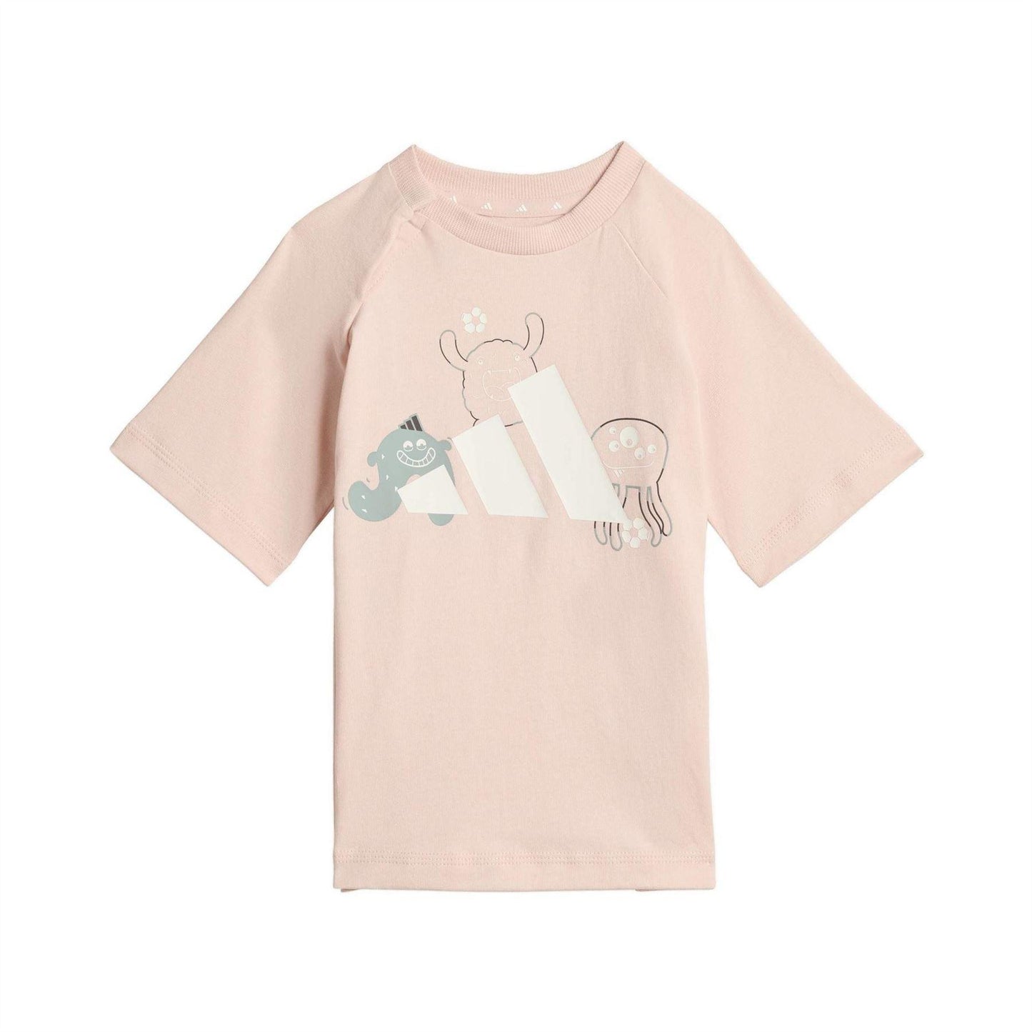 Blush Pink-White - Back - Adidas Baby Monster Pyjama Set