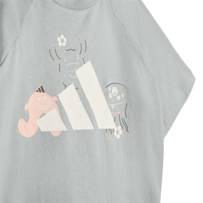 Grey-White - Pack Shot - Adidas Baby Monster Pyjama Set