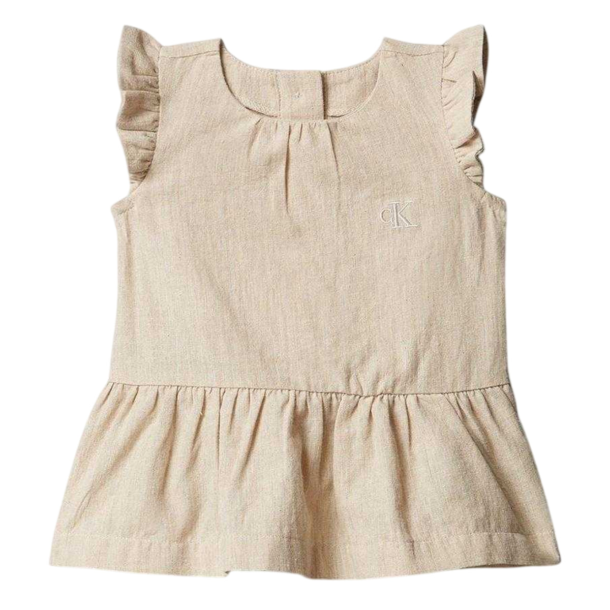 Grey - Side - Calvin Klein Baby Girls Plain Co-ord Set