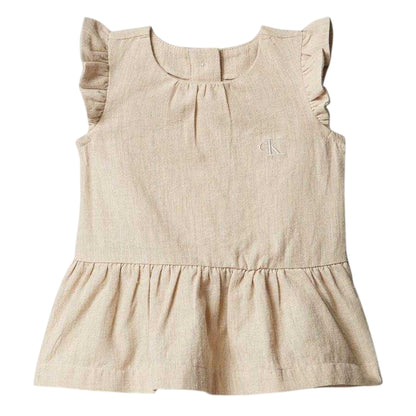Grey - Side - Calvin Klein Baby Girls Plain Co-ord Set