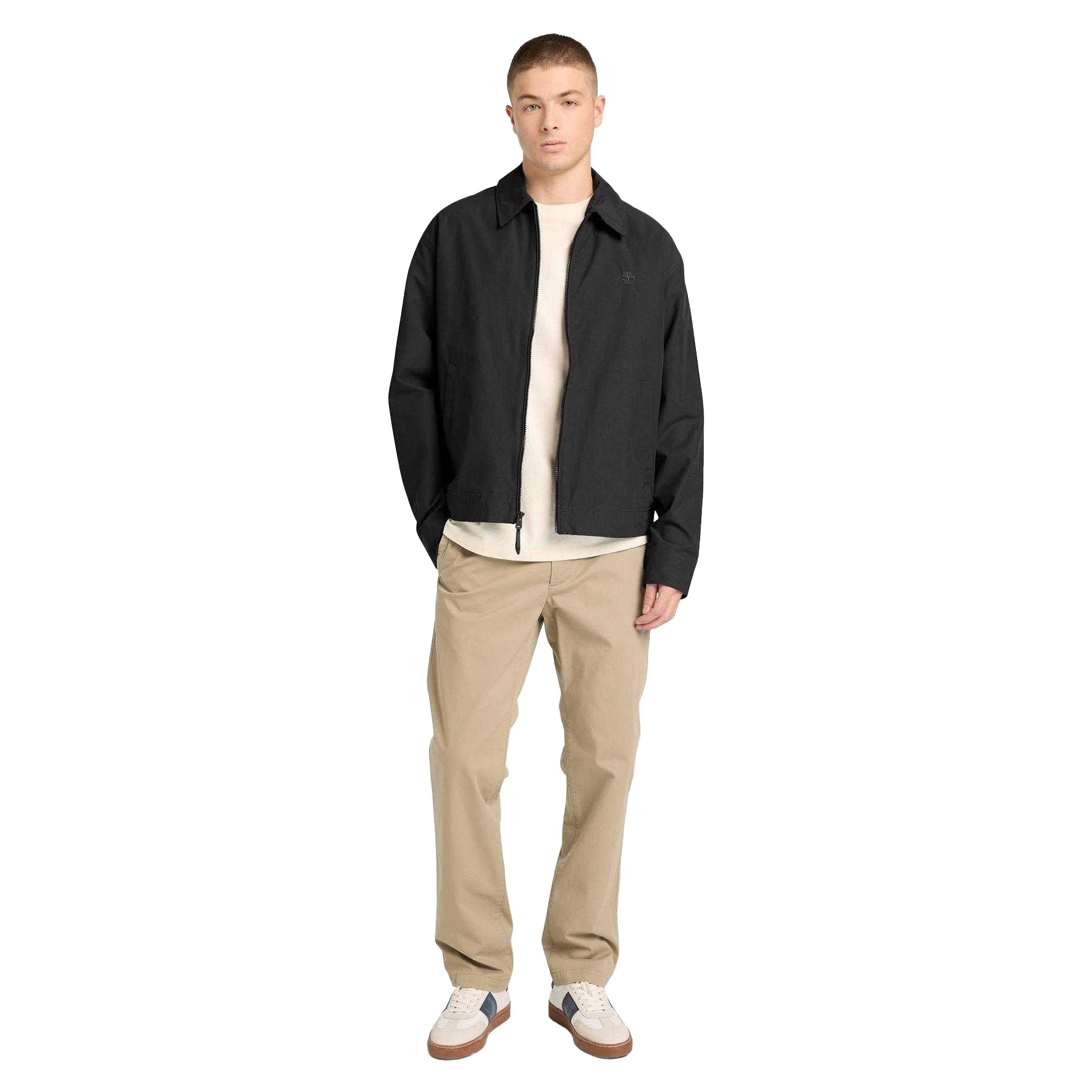 Black - Pack Shot - Timberland Mens Relaxed Fit Bomber Jacket
