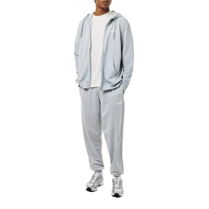 Light Grey - Close up - Puma Mens Hooded Long-Sleeved Tracksuit Set