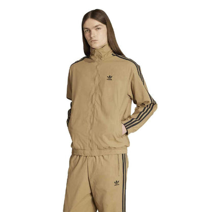 Brown - Side - Adidas Mens Firebird 3 Stripes Track Top