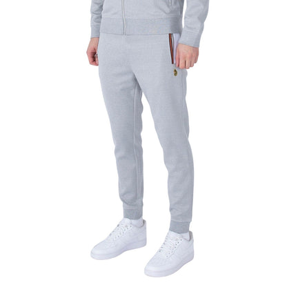 Grey - Side - Luke 1977 Mens Hobart Zipped Jogging Bottoms