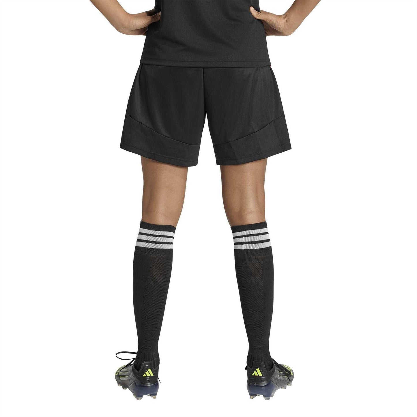 Black - Back - Adidas Womens-Ladies Tiro 26 3 Stripes Shorts