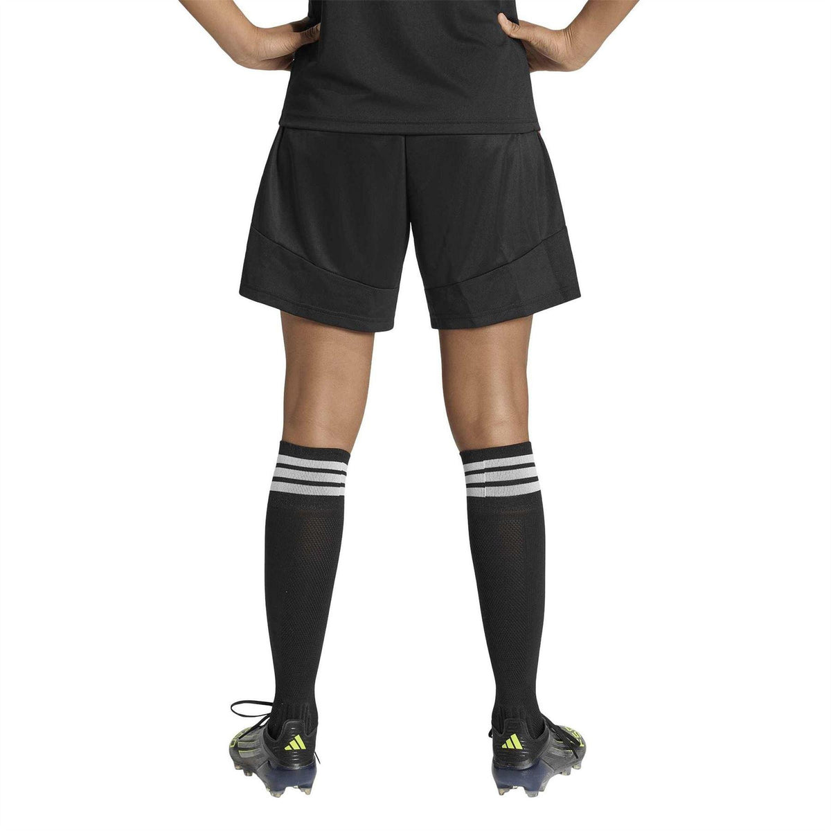 Black - Back - Adidas Womens-Ladies Tiro 26 3 Stripes Shorts