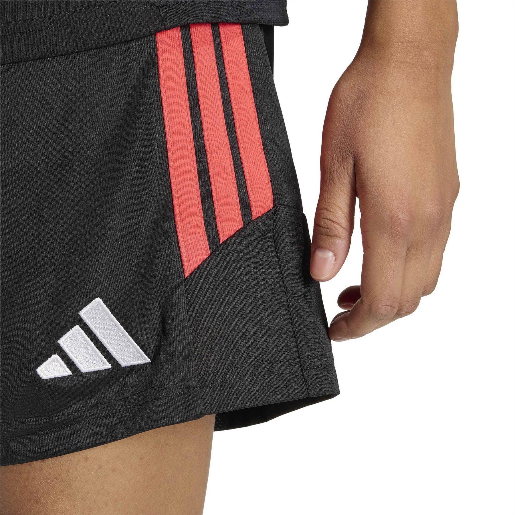 Black - Side - Adidas Womens-Ladies Tiro 26 3 Stripes Shorts