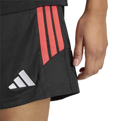 Black - Side - Adidas Womens-Ladies Tiro 26 3 Stripes Shorts