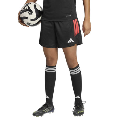 Black - Pack Shot - Adidas Womens-Ladies Tiro 26 3 Stripes Shorts