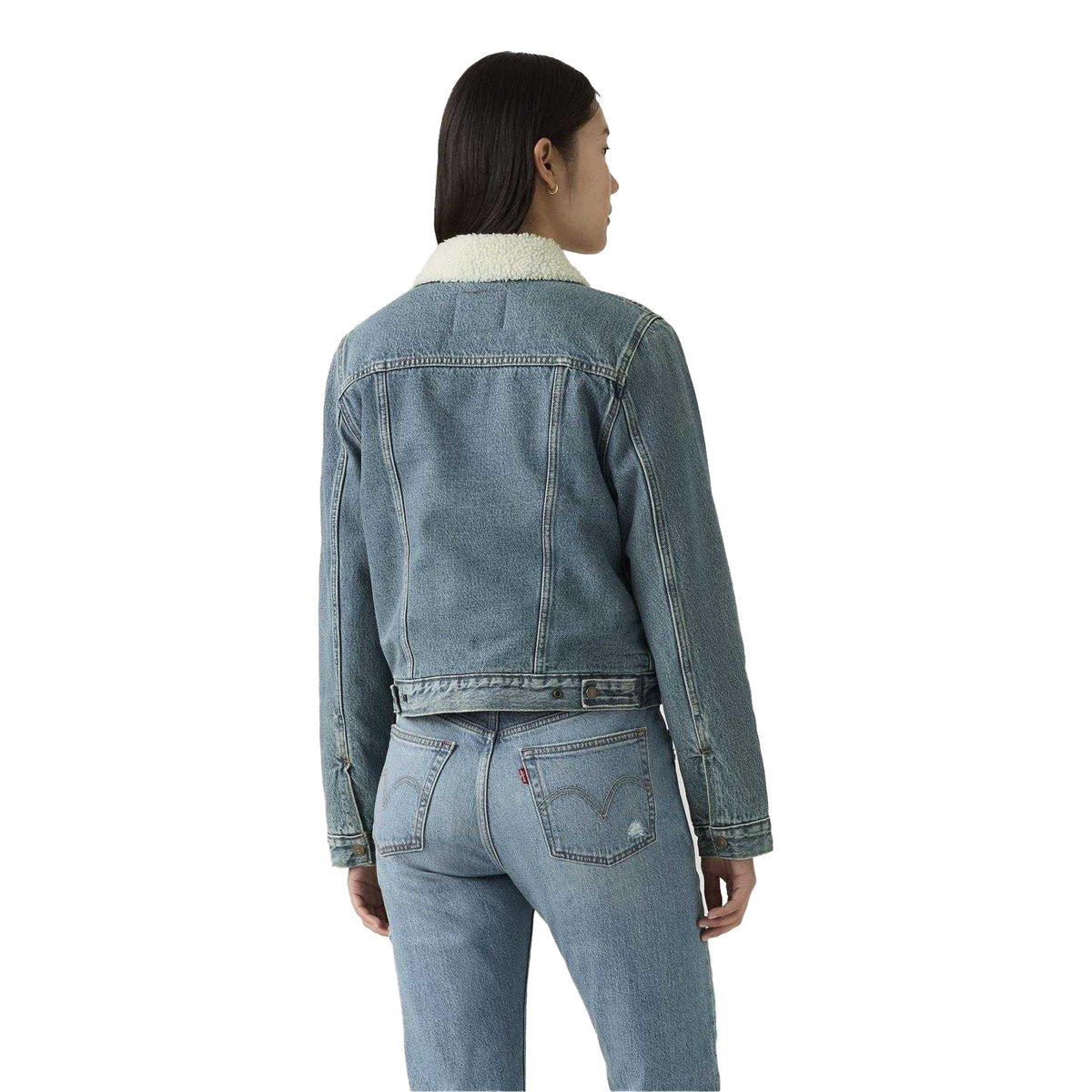 Heed and Hawed - Back - Levis Womens-Ladies Denim Sherpa Lined Trucker Jacket