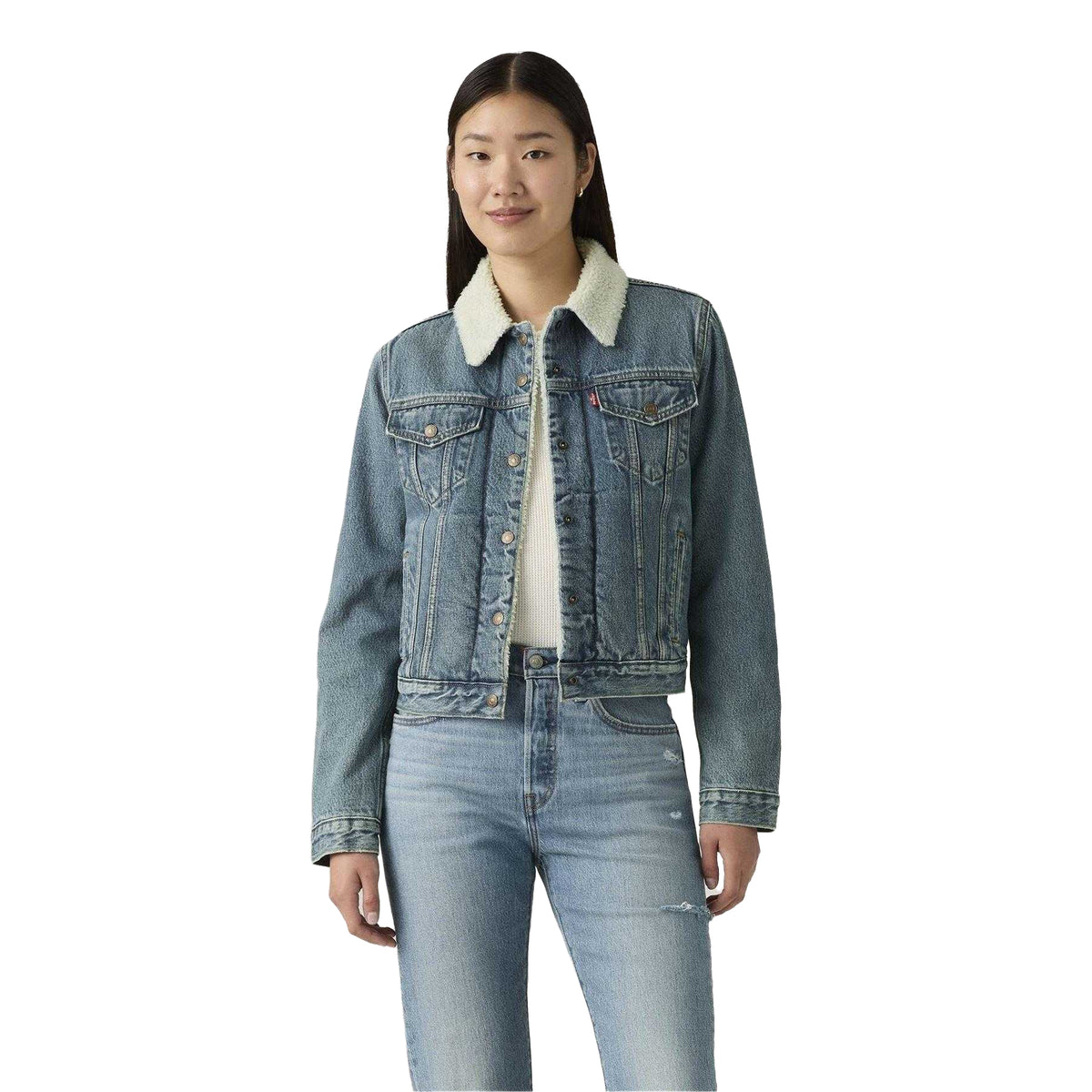 Heed and Hawed - Lifestyle - Levis Womens-Ladies Denim Sherpa Lined Trucker Jacket